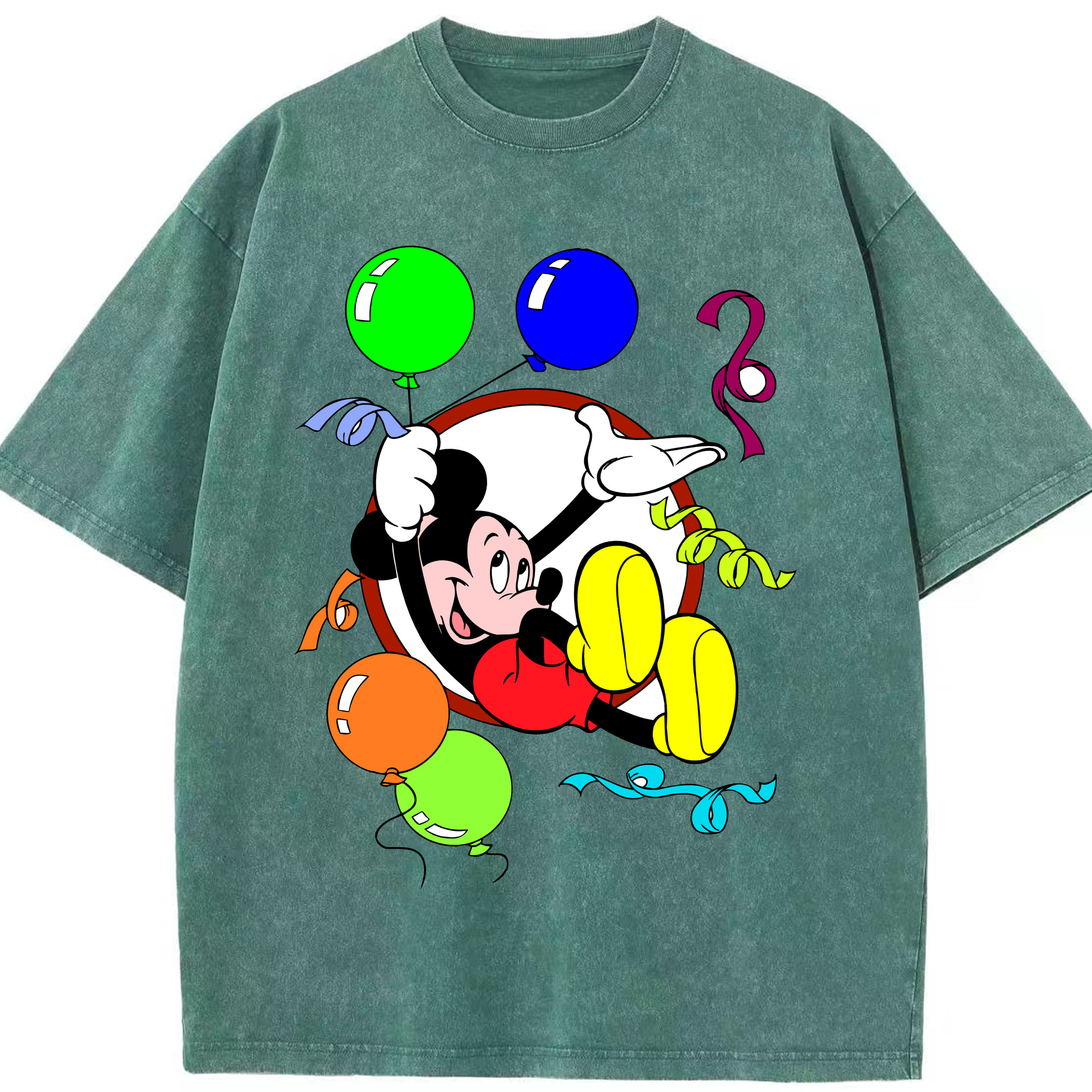 （画像用） ミッキーマウス Mickey Mouse 綿100% ヴィンテージ風 半袖Tシャツ（フロントプリント）